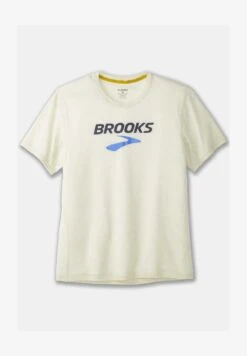 BROOKS DISTANCE GRAPHIC SHORT SLEEVE - Sport T-shirt - Heather Ash Run Light -Brooks Verkaufsgeschäft 1c7d320035054160a4f38f49d3d6cf97