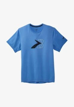 BROOKS DISTANCE GRAPHIC SHORT SLEEVE - T-Shirt Print - Vivid Blue Flying B -Brooks Verkaufsgeschäft 37d72dd2206649e59640a6abee832a9c