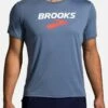 DISTANCE GRAPHIC SHORT SLEEVE - T-Shirt Print - Heather Dusk Brooks Logo