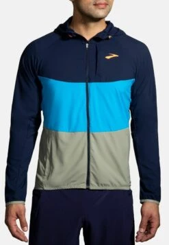 BROOKS CANOPY JACKET - Softshelljacke - Navy Spring Break Pebble -Brooks Verkaufsgeschäft 629d290ee45b458385bc1b7dbf3c2dc3 1