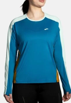 BROOKS SPRINT FREE LONG SLEEVE 2.0 - Langarmshirt - Pacific Lightest Sky/ochre