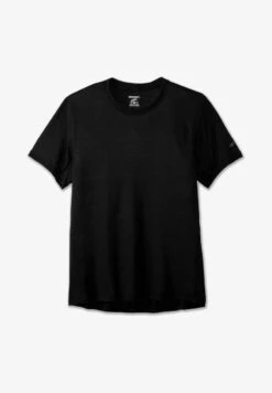 BROOKS DISTANCE SHORT SLEEVE - T-Shirt Basic - Black -Brooks Verkaufsgeschäft 9ca42e3506b54a9d97d9453433b11cc6