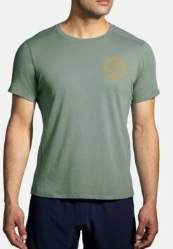 BROOKS DISTANCE SHORT SLEEVE 2.0 - T-Shirt Print - Pebble Run Happy Track