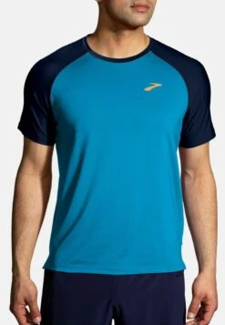 BROOKS ATMOSPHERE SHORT SLEEVE 2.0 - T-Shirt Basic - Spring Break Navy