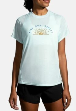 BROOKS DISTANCE GRAPHIC - T-Shirt Print - Ice Blue Rise And Run