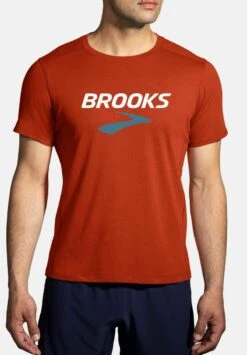 DISTANCE SHORT SLEEVE 2.0 - T-Shirt Print - Htr Red Clay Brooks Logo -Brooks Verkaufsgeschäft ffc6eeb658594ab6b45e095f4d24dfda 2